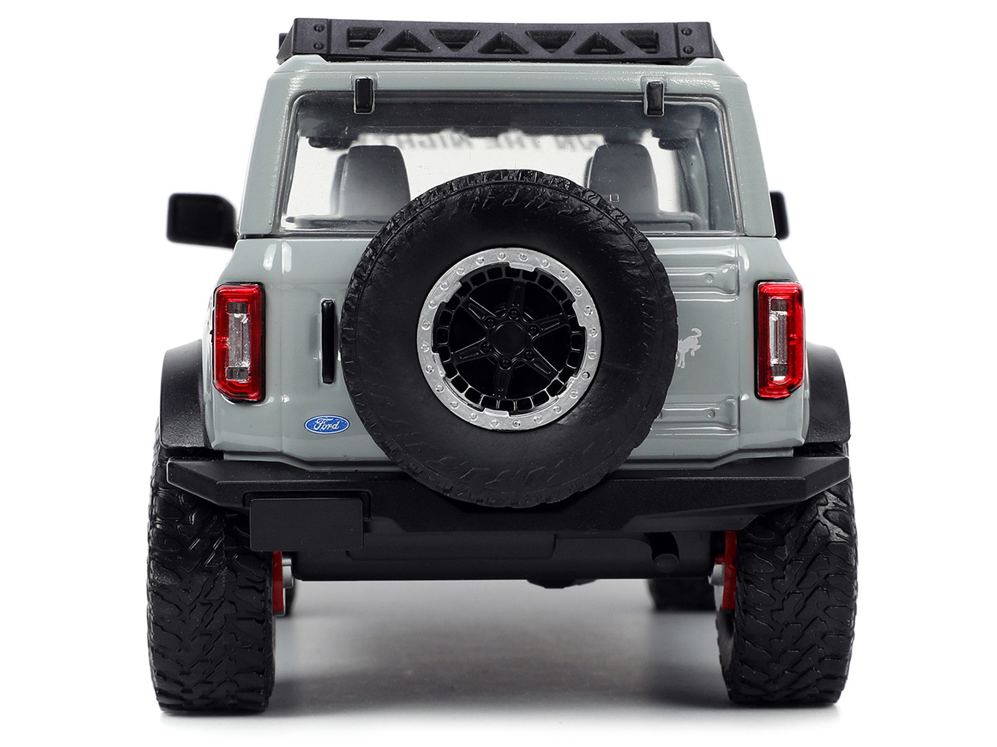 2021 Ford Bronco Gray with Black Stripes with Roof Rack "Own the Night" "Just Trucks" Series 1/24 Diecast Model Car by Jada