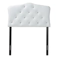 thumbnail image 1 of Bowery Hill Faux Leather White Twin Headboard Rectangular Button-Tufted 23.79"H Unassembled, 1 of 5