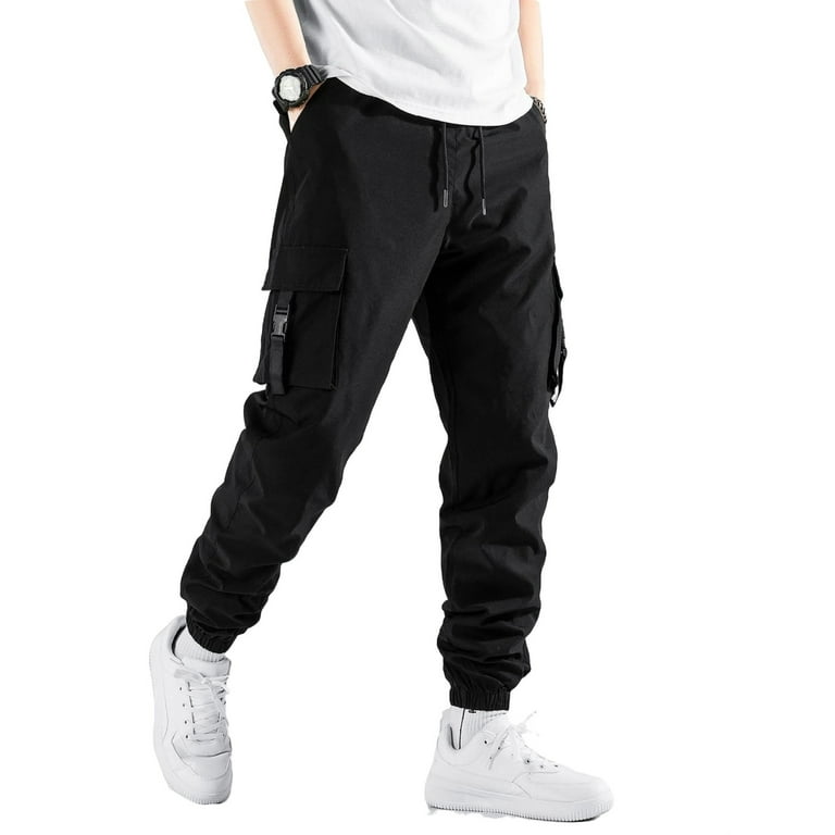 Men's Letter Street Cargo Black Pants L (40) - Walmart.com