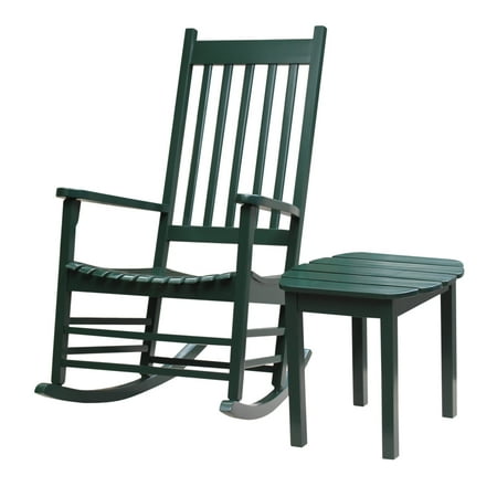 Porch Rocker with Side Table in Hunter Green