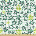 thumbnail image 2 of Nature Fabric by the Yard, Botanical Leaves Motif in Spring Summer Tone Foliage Forest Growth, Decorative Upholstery Fabric for Sofas and Home Accents, Turquoise and Yellow Green by Ambesonne, 2 of 5