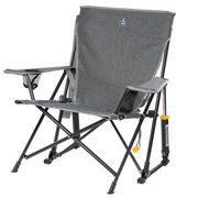 GCI Outdoor Kickback Rocker Low Profile Rocking Camp Chair, Heathered Pewter
