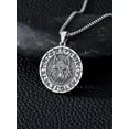 thumbnail image 2 of Wolf Necklace for Men 925 Sterling Silver Viking Wolf Pendant Necklace Norse Witcher Medallion Pagan Jewelry Viking Gifts, 2 of 10