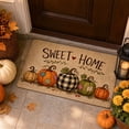 thumbnail image 3 of Ouuluon Soft Fall Pumpkin Maple Leaf Floor Mat, 16x24 inch Halloween Thanksgiving Decorative Rug for Bathroom Kitchen Porch Entryway, 3 of 7