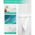 thumbnail image 4 of No Hook Shower Curtain Set with Snap in Liner, Summer Blue Ocean Waves Waterproof Bathroom Curtain with See Through Top Window, Beach Coastal Nautical Style Double Shower Curtains for Bathtub, 4 of 9