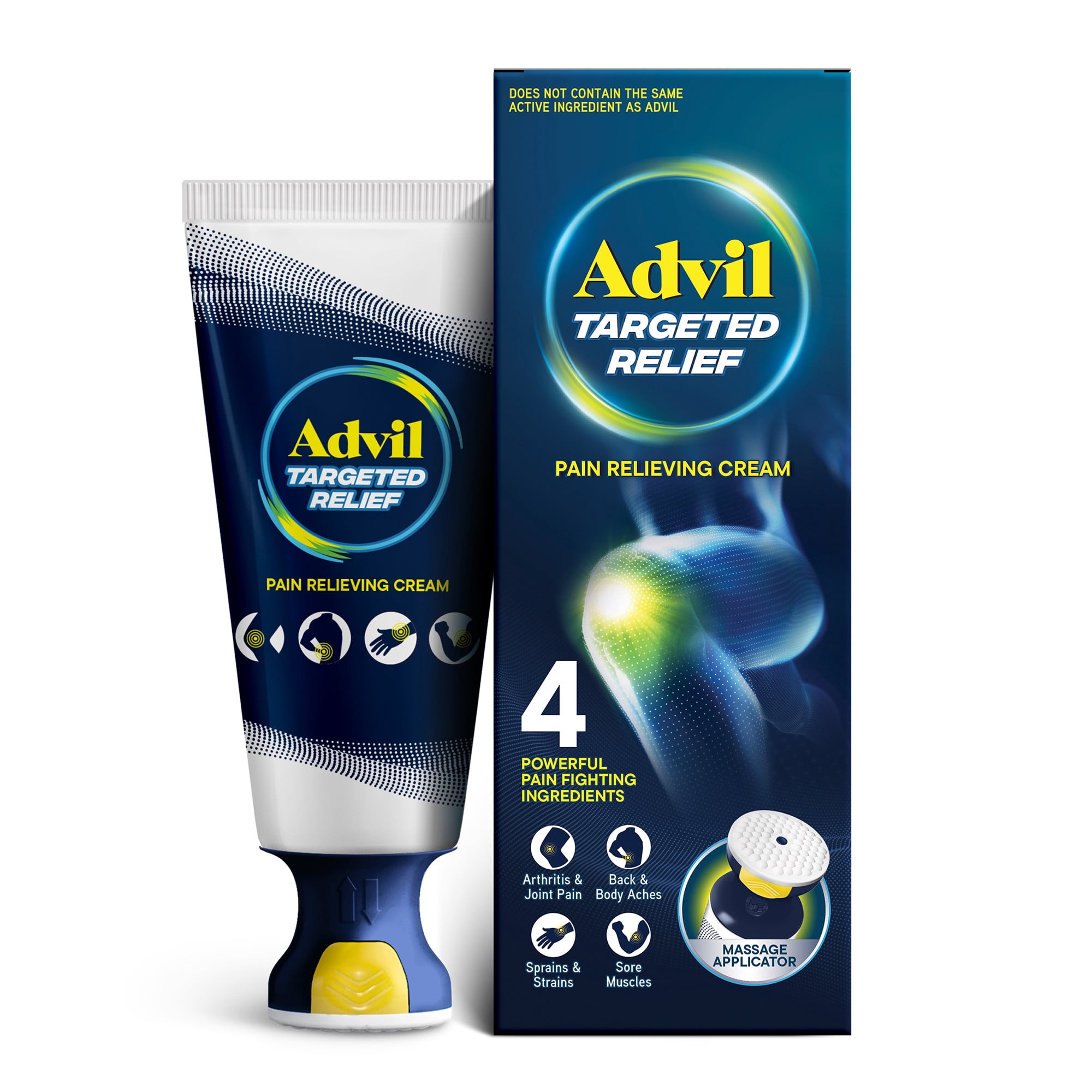 Advil Targeted Relief Pain Relieving Cream With Massage Applicator, Up to 8 Hours of Powerful Relief, 2.5 Oz