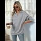 thumbnail image 5 of de Larga con Cuello en V para Mujer, Sudaderas Ligeras, Ropa de Moda de Otoño 2025. Gris L, 5 of 10