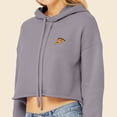 thumbnail image 5 of Dalix Pizza Embroidered Fleece Cropped Hoodie Cold Fall Winter Women in Storm Gray XL X-Large, 5 of 5