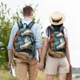 thumbnail image 4 of Easygdp Colorful Koi Fish Art for Durable Canvas Laptop Backpack - Adjustable Shoulder Strap, Large Capacity, Fits 15-17in Laptops, for School, Work, Travel-Small, 4 of 5