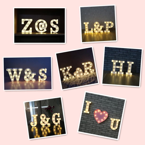 s De ALPHABET LED Montadas En Iluminan El Plástico Que Decoración De Navidad Z perfecl Luz de letra del alfabeto LED