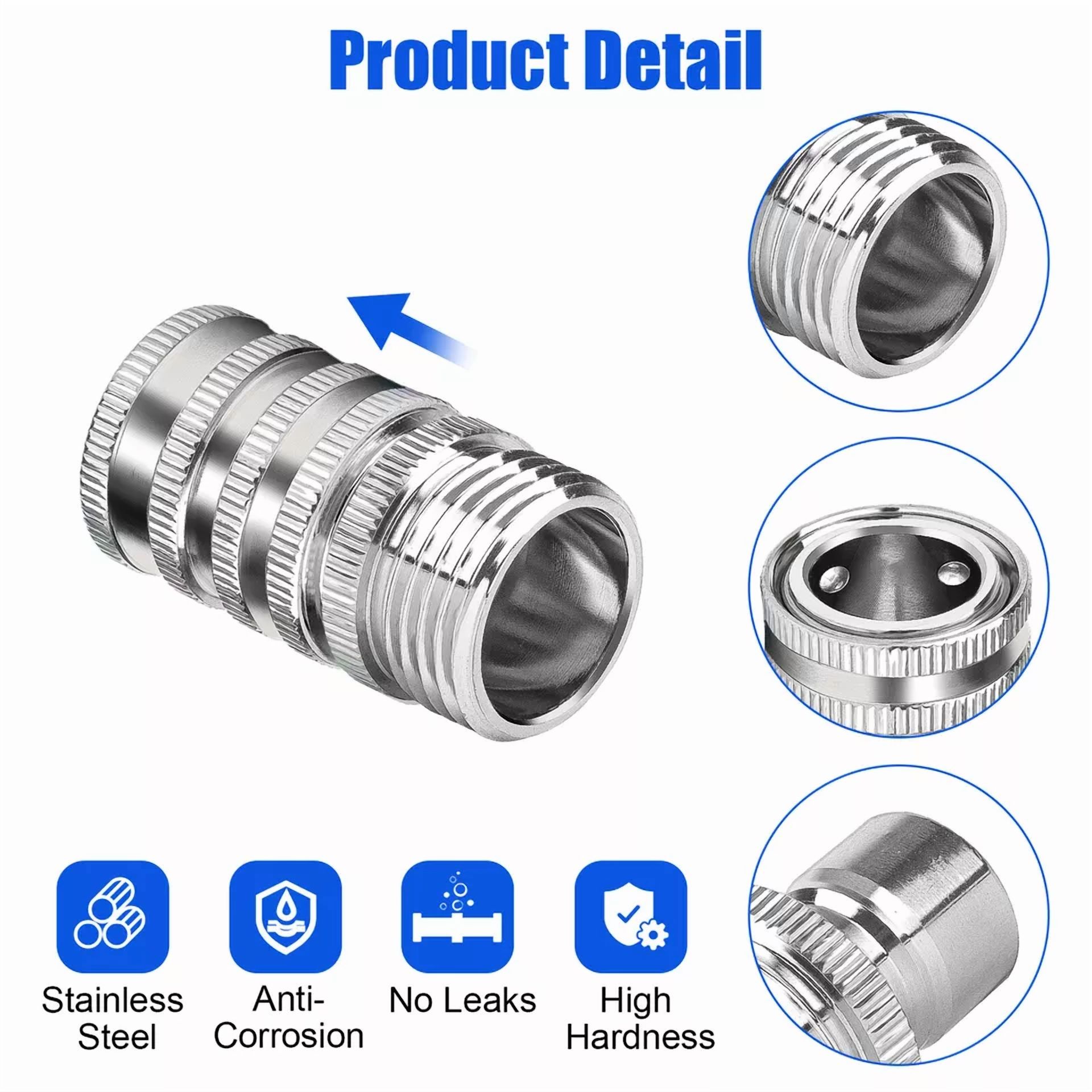 KLYNE - Garden Hose Quick Connect Water Hose Fitting 3/4 Inch Female Male Connector Set