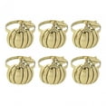 thumbnail image 1 of 6 uds anillos para servilletas de calabaza, anillos metálicos para servilletas de otoño, bandas para servilletas para mesa de comedor de Acción de Dorado, 1 of 8