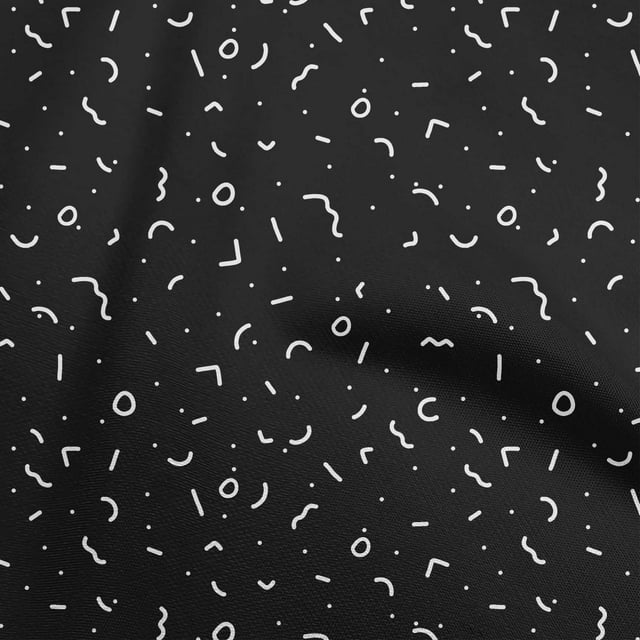 oneOone Rayon Black Fabric Abstracts Sewing Material Print Fabric By The Yard 56 Inch Wide