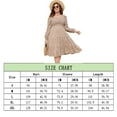 thumbnail image 5 of Plus Size Floral Dresses Women's Long Sleeve Square Neck Smocked Flowy Ruffle A Line Maxi Dress, 5 of 5
