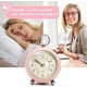 thumbnail image 3 of (Rosa) Reloj despertador analógico retro, reloj despertador de dos campanas sin tictac, retro, funciona con pilas, reloj de escritorio de cuarzo con luz de noche, para niños, para un sueño profundo, 3 of 5