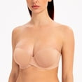 thumbnail image 3 of MELENECA Women's Stay Put Padded Cup with Lift Underwire Push Up Strapless Bras Cappuccino 34C, 3 of 4