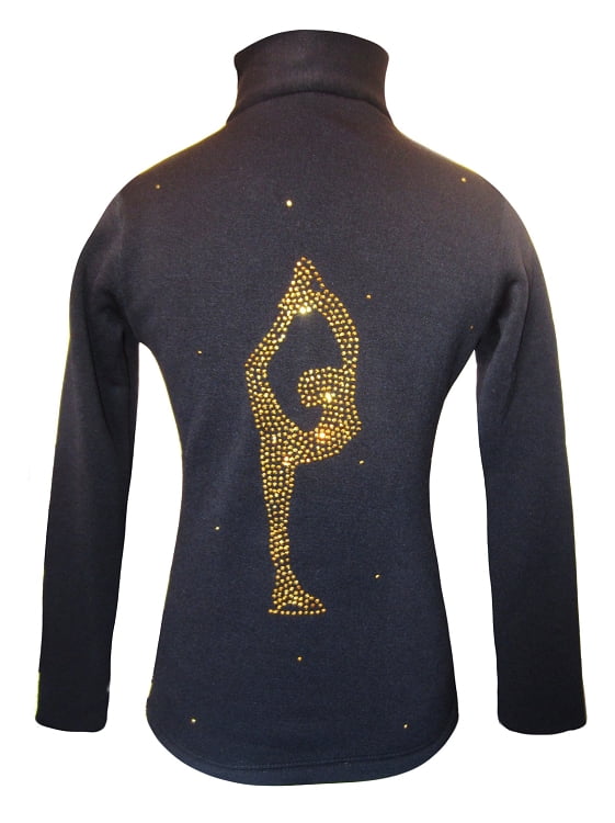 Figure Skating Jacket by Ice Fire Gold crystals Biellmann applique