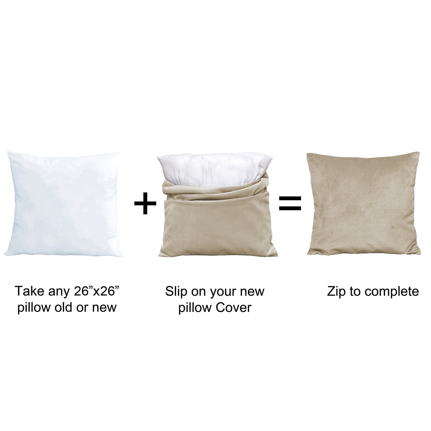 Home Soft Things Milliken Plush Throw Pillow Covers 2 Piece Set - Simply Taupe - 26" x 26"