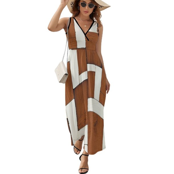 Abstract Geometrical Vestido Sin Mangas Vestidos Para Mujer, Vestido Suelto De Verano 2025