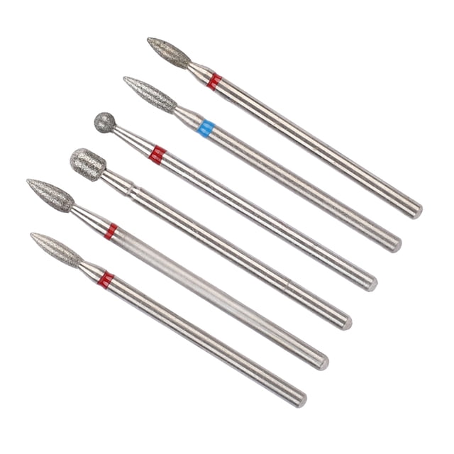 M Buder Cabezales de Broca para Uñas de Acero Inoxidable Manicura Set 6 Piezas JG#9 (8 cm / 3.15 inches)