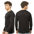 thumbnail image 7 of Tultex Men's Poly-Rich Long Sleeve T-Shirt Crewneck Tees (Black, S), 7 of 7