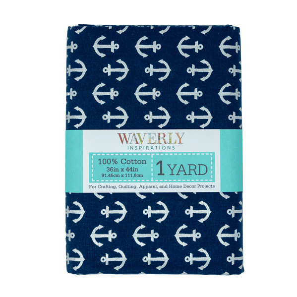 Waverly Inspirations 44' x 1 Yard Cotton Precut Colored Sewing Fabric, White and Black, 1 Each