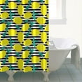 thumbnail image 5 of Lemon Fruit and Floral Print Curtain 72x84 for Bathroom, Summer Yellow Pattern, Quick-Dry Polyester with Hooks, 5 of 5
