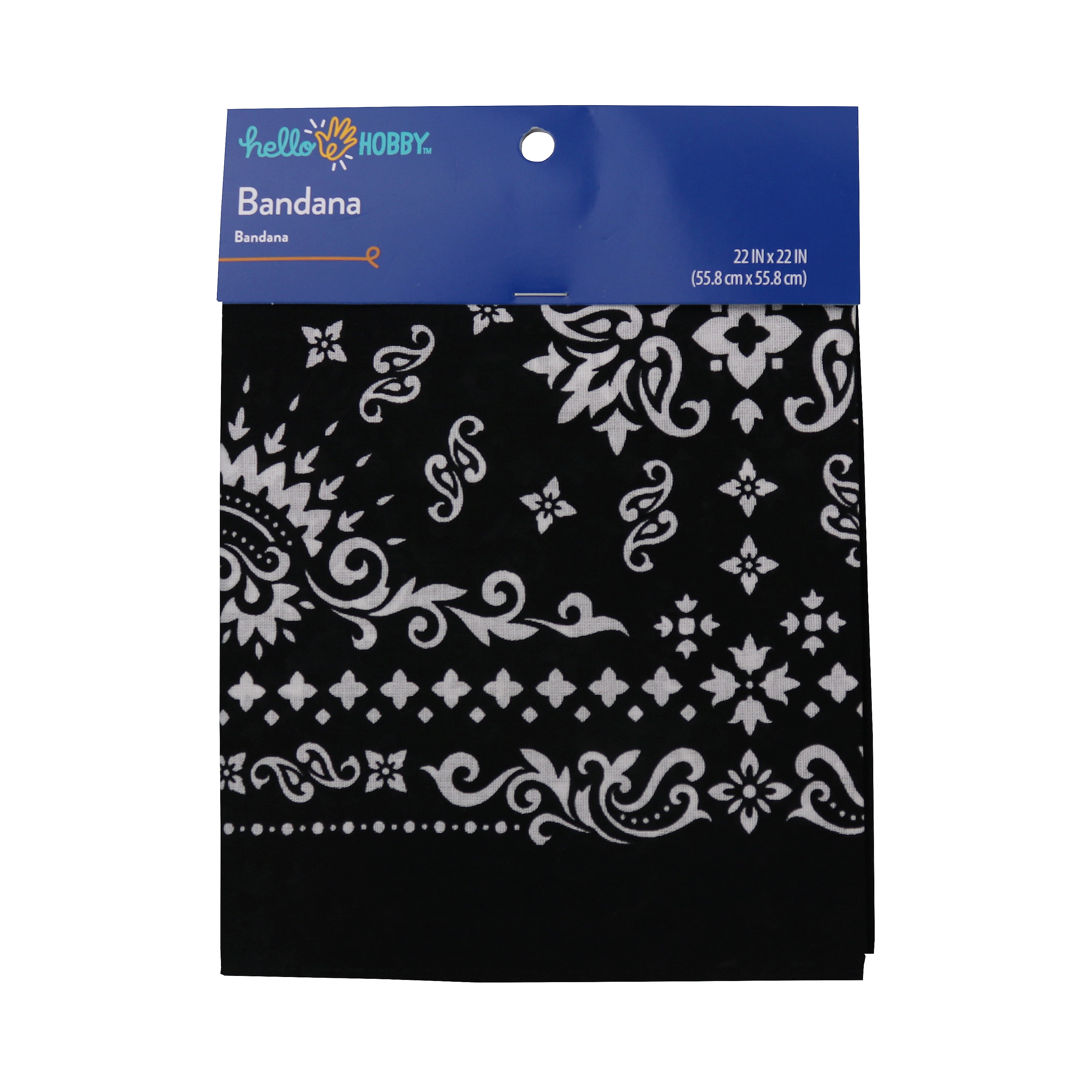 Hello Hobby Cotton Unisex Bandana White Paisley Stylish Head Cover
