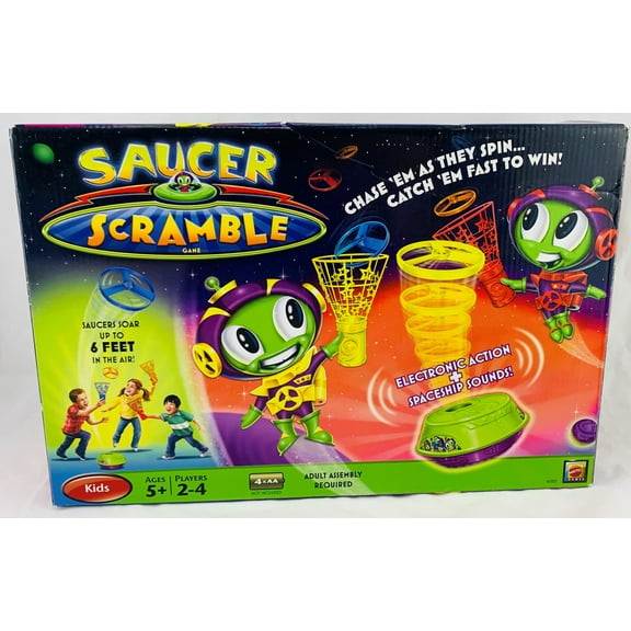 Saucer Scramble Game for 2-4 Players - Saucers soar up to 6 feet in the air