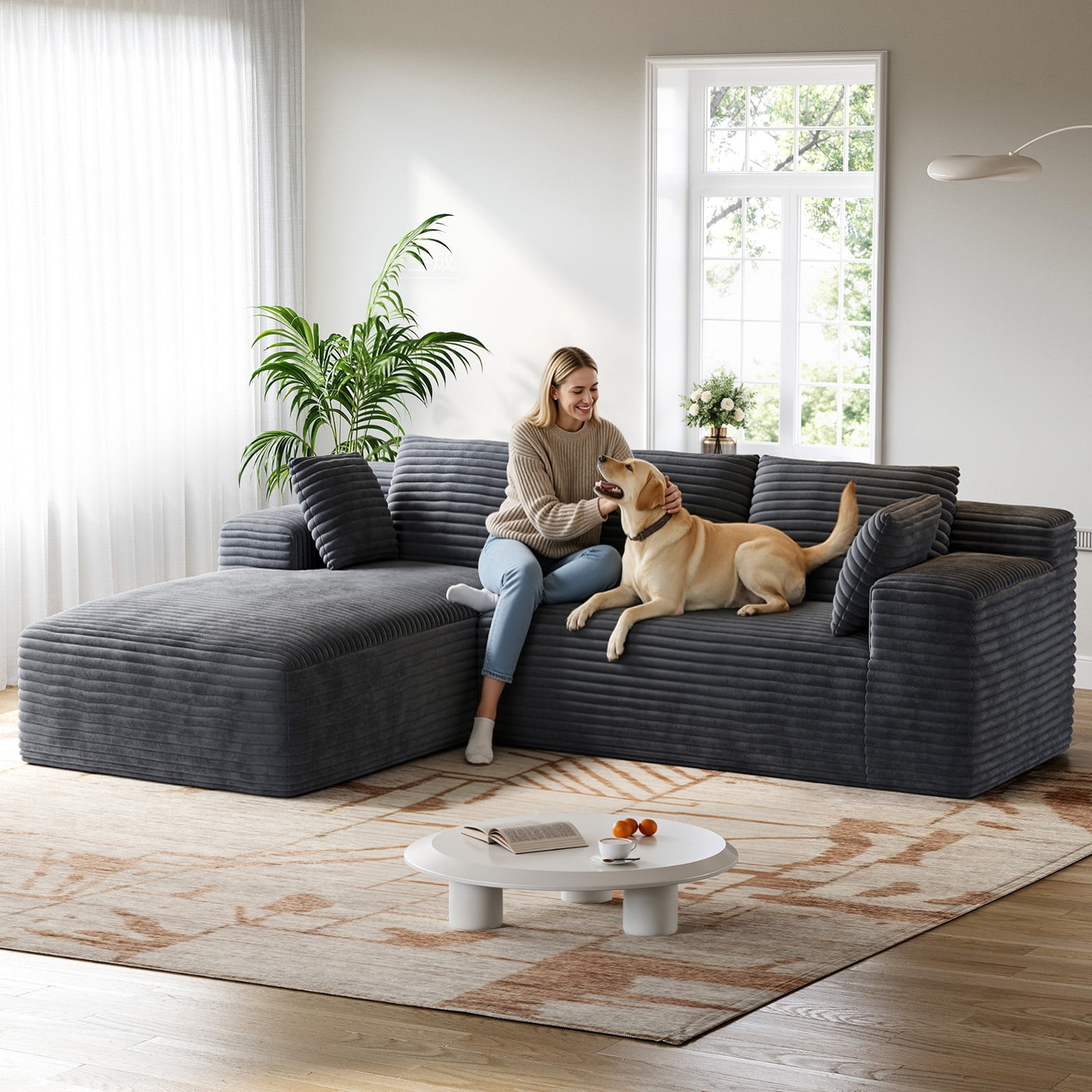 【新品】UNIZOO SQUARE GARDEN T（stof） XL Ktaxon U-Shaped Sectional Sofa, 111