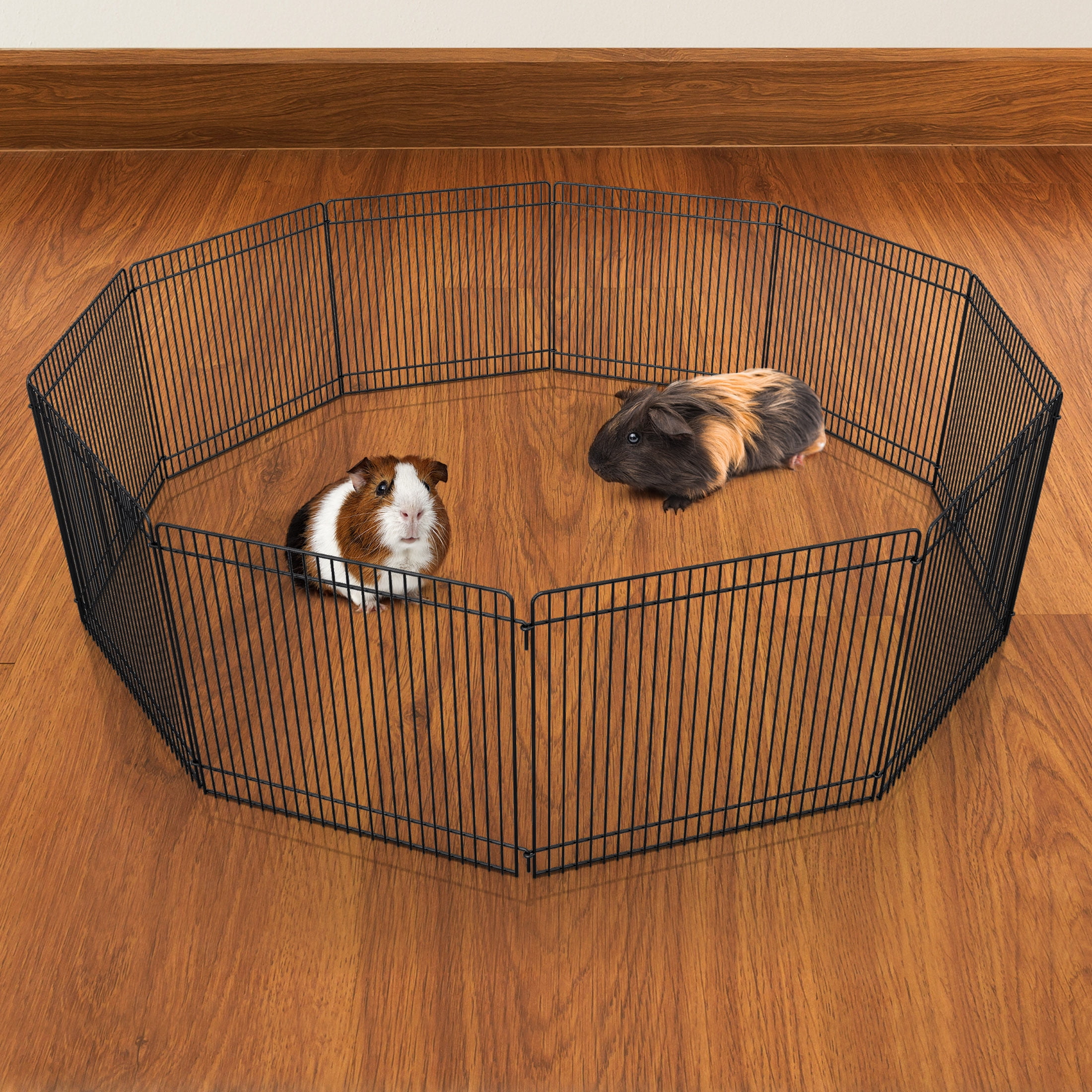 Pet Champion Small Animal Wire Playpen, Black, 9in Tall, 32in Diameter