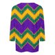 thumbnail image 4 of RKSTN Mardi Gras 3/4 Sleeve T Shirts for Women Top Oversized Crewneck Carnival Mask Print 3/4 Length Sleeve Shirt Womens Casual Round Neck Mask Tuesday Carnival Party Three Quarter Sleeve Tee Shirt, 4 of 5