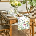 thumbnail image 4 of Daisy Eucalyptus Lavender Floral Leaves Summer Table Runner, Spring Kitchen Dining Table Decoration for Home Party Decor 13x72 Inch, 4 of 6