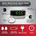 thumbnail image 6 of Sonic Alert - Sonic Bomb Dual Alarm Clock, Bed Shaker Vibrator with Large Digital Display - Silver, 6 of 7