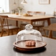 thumbnail image 6 of Mini Dessert Tray with Glass Lid for Cake and Snacks - Durable Wood Base, Elegant Presentation for Home Decor and Dining Clear, 6 of 6