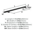 thumbnail image 3 of Miseno Mcpbp2881 Eaton 8-13/16" Center To Center Bar Cabinet Pull - Stainless Steel, 3 of 4