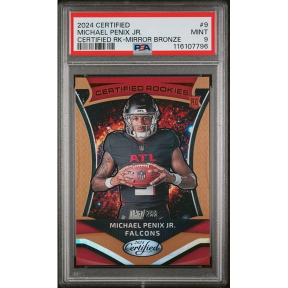 2024 Panini Certified Mirror Bronze Michael Penix Jr. #9 RC /299 PSA 9