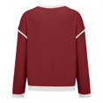 thumbnail image 5 of Red Sweatshirt for Women's Casual Patchwork Contrast Color Long Sleeve Sweatshirt Women Fall Clothes, 5 of 6