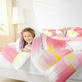 thumbnail image 4 of Manfei Modern Abstract Art Queen Comforter Set,Oil Painting Bedding Sets,Pink Yellow White Bedding Comforter Set For Girls,Breathable Home Decor Reversible,3 Pieces, 4 of 8