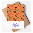 thumbnail image 1 of Colourful Music Notes Orange Welcome Back Greeting Cards Envelopes Blank, 1 of 3