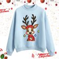 thumbnail image 2 of Fiaer Christmas Women Sweatshirts Cute Graphic Baggy Xmas Pullover Plus Size Long Sleeve Casual Breathable Comfort Tops Sky Blue L, 2 of 4
