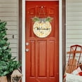 thumbnail image 7 of SKYSONIC Yellow Pineapple Leaf Welcome Sign Front Door Decor Round Door Hanging Sign Porch Decorations for Farmhouse Summer Holiday Fall Halloween Christmas - 12x12 inch, 7 of 7