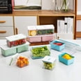 thumbnail image 4 of Lille Home Stackable Produce Saver, Organizer Bins/Storage Containers with Removable Drain Tray, Set of 3, for Refrigerators, Cabinets, Countertops and Pantry, BPA Free (Blue,Set of 3), 4 of 4