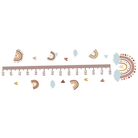 Apooke Rainbow Growth Chart for Kid Wall Stickers Measure Height Ruler Nurserys Room Decorations for Bedroom Kindergarten Home