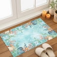 thumbnail image 3 of Summer Starfish Coral Indoor Door Mat 16x24 Inch Watercolor Seaweed Ocean Aqua Front Door Mat Non Slip Washable Entryway Rug Low Profile Dirt Trapper Doormat for Bathroom Kitchen Bedroom, 3 of 9