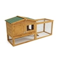 thumbnail image 1 of Wooden Rabbit Hutch Indoor and Outdoor, Large Rabbit Cage Chicken Coop Expandable, Weatherproof Bunny Cage with Anti-Chew Metal Frame Ramp for Backyard Small Animals Rufous, Natural, 1 of 9