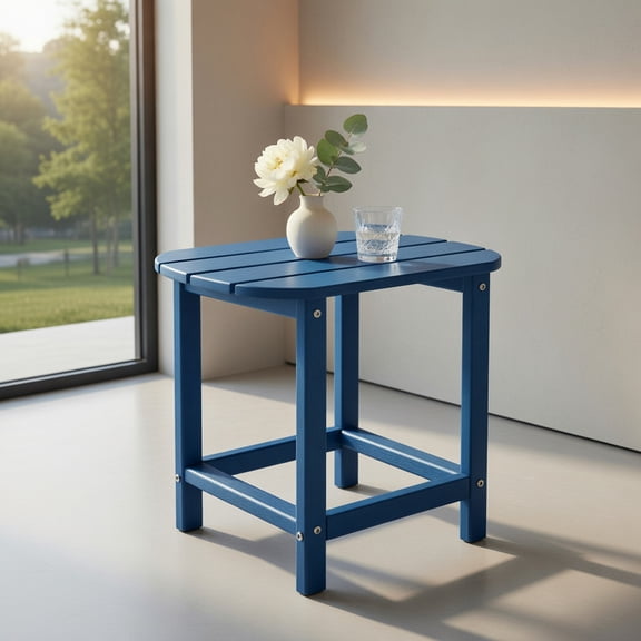 Resenkos Patio Coffee Tables,Patio Tables,18 Inch Weather Resistant Side Table for Garden Yard Patio-Navy