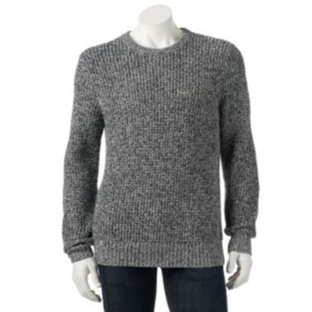 Sonoma Mens Classic Fit Cardigan Sweater Grey 2-Pockets
