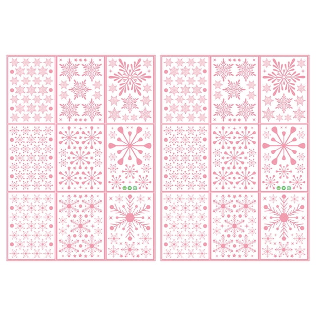 Dinheiro 2 juegos de pegatinas estáticas multicolores para ventana de cristal con copos de nieve, pegatinas estáticas para decoración de ventanas navideñas