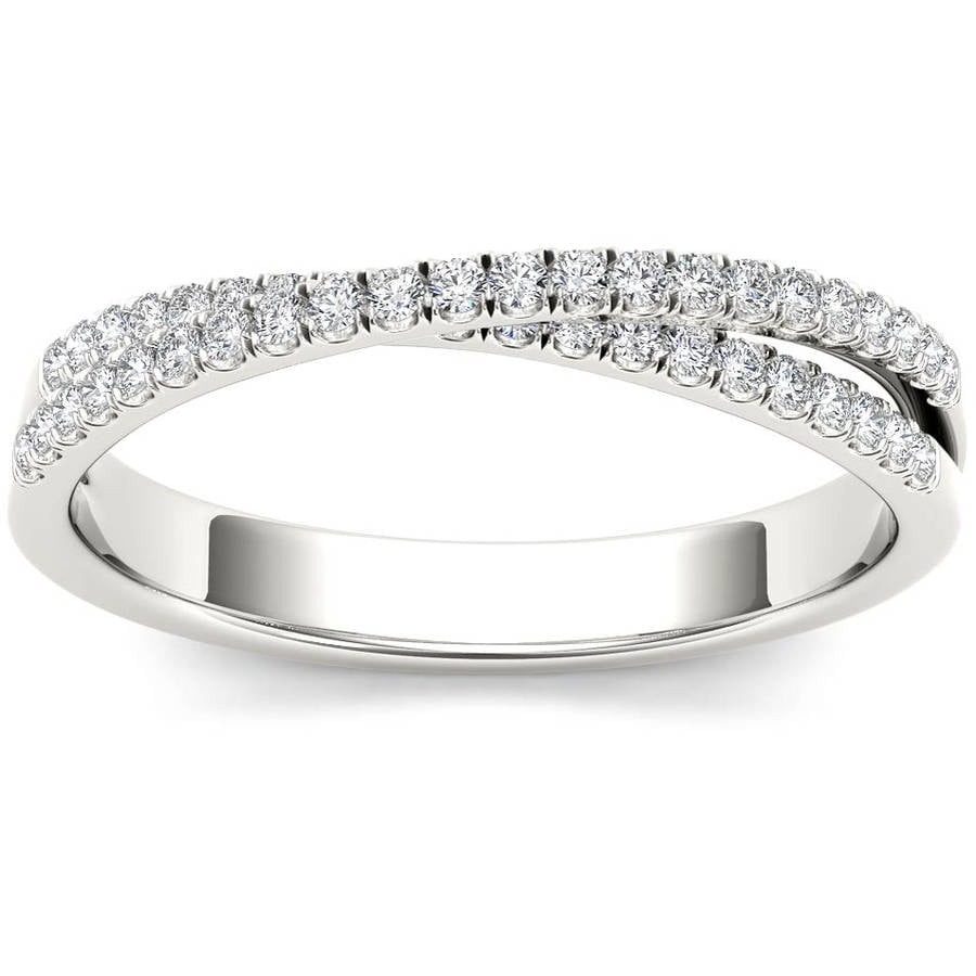Imperial 1 4 Carat T.W. Diamond Cross Over 10kt White Gold Wedding Band by Imperial Jewels